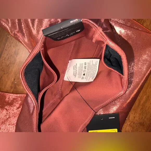 Nike Icon Clash Shimmer Leggings Claystone Mid Rise 7/8 Metallic Tight Fit S NWT - Picture 8 of 8